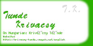 tunde krivacsy business card